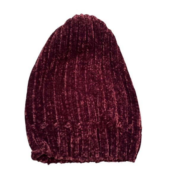 Free People Cozy Chenille Ribbed Beanie Hat Burgundy Cozy Soft Warm - Picture 4 of 4
